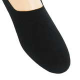 Dapper Classics, BLACK FINE MERINO WOOL HIGH VAMP NO-SHOW SOCK