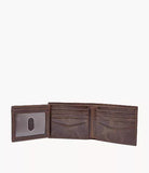 Fossil, Derrick Leather RFID Bifold with Flip ID Wallet