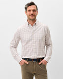 Johnnie-O, Everyday Performance Button Down Shirt - Sandlewood Pane, White