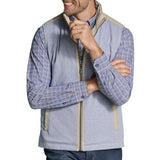 Johnston & Murphy, KENNER REVERSIBLE VEST, Taupe / Light Blue Micro Houndstooth