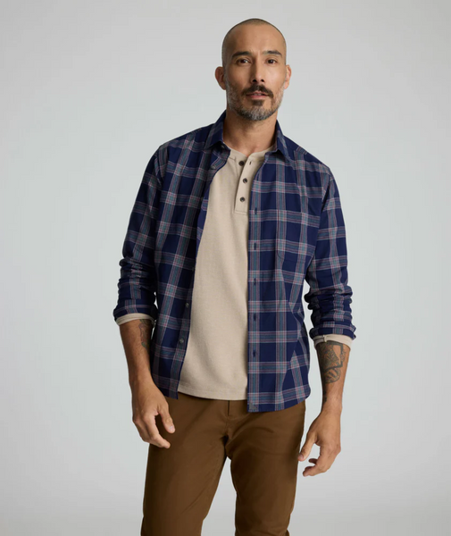 UnTuckIt Flannel Gahard Shirt, Navy