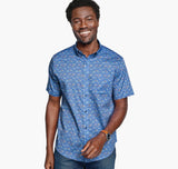 Printed Navy Multi Cocktail short sleeve
