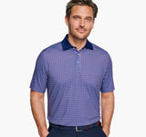 XC4 Performance Solid Collar print polo & cool degree/ Navy/ Red slated oval