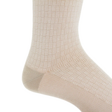 Dapper Classics, TAN WITH CREAM CROSS HATCH COTTON MID-CALF SOCK