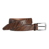 Johnston & Murphy, Diagonal-Etched Belt, Tan
