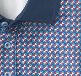 XC4 Performance Solid Collar print polo & cool degree/ Navy/ Red slated oval