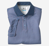 XC4 Performance Solid Collar print polo & cool degree/ Navy/ Red slated oval