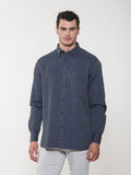 AMERICAN/HERITAGE, Steel Vintage Washed Waffle Long Sleeve Shirt, Steel Blue