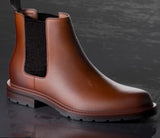 Cole Haan Roundhill Grand Chelsea Boot, Black-Black & Woodbury-Dark Chocolate