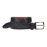Johnston & Murphy, Diagonal-Etched Belt, Tan