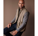 Johnston & Murphy, REVERSIBLE VEST, Brown/Brown Knit