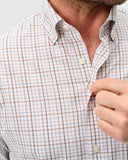 Johnnie-O, Everyday Performance Button Down Shirt - Sandlewood Pane, White