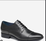 Johnston & Murphy, Gibbons Cap Toe, Black Full Grain / Mahogany Full Grain