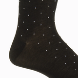Dapper Classics, BLACK WITH WHITE PIN DOT COTTON MID-CALF SOCK