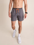 The steel gray shorts