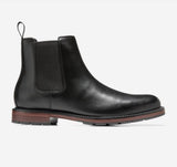 Cole Haan Roundhill Grand Chelsea Boot, Black-Black & Woodbury-Dark Chocolate