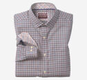Johnston & Murphy, Ovation Non-iron Dress Shirt, Tan Multi Mini Glen Plaidz