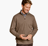 Johnston & Murphy, Icon Reversible Quarter-Zip, Oatmeal / Light Gray