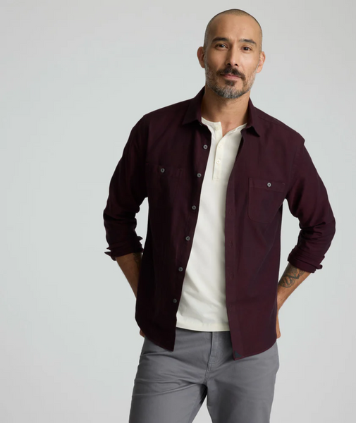 UnTuckIt, Flannel Hemsworth Shirt, Maroon