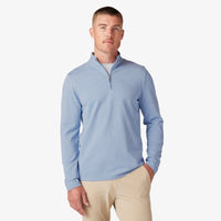 Mizzen + Main ProFlex Quarter Zip- Blue Lustre Heather