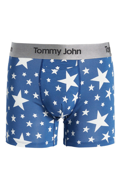 Tommy John Second Skin Boxer Brief 4” - Bright White Stars