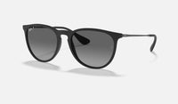 Ray-Ban, Erika, Rubber Black Frames w/ Polarized Light Grey Gradient Grey Lenses, 0RB4171 (RFID# 416C1 C1AB)