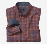 Johnston & Murphy, Brushed Heathered Woven Shirts, Light Grey / Burgundy Box