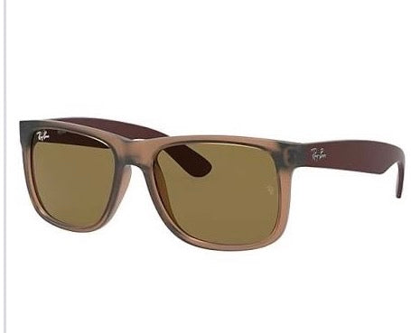 Ray-Ban JUSTIN COLOR MIX Lenses: Dark Brown Classic B-15  +  Frame: Transparent Brown 4165