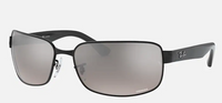 Ray-Ban RB3566CH CHROMANCE Lenses: Polarized Silver Chromance Mirror  +  Frame: Black, 3566