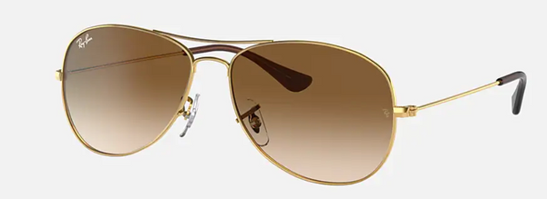 Ray-Ban Cockpit Lenses: Light Brown Gradient  +  Frame: Gold 3362