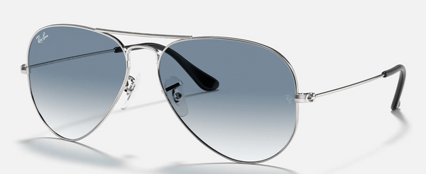 Ray-Ban Aviator Large Metal Silver Clear Gradient Blue, 3025