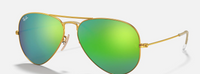 Ray-Ban Aviator Large Metal FLASH LENSES Lenses: Green Mirror  +  Frame: Gold 3025