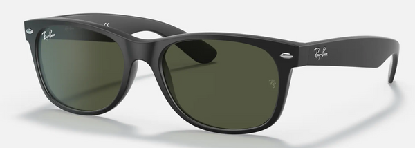 Ray-Ban New Wayfarer Rubber Black - Polar Green, 0RB2132