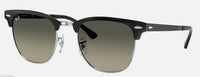 Ray-Ban Clubmaster Metal Black on Silver + Light Grey Gradient, 0RB3716