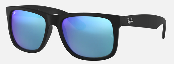 Ray-Ban Justin Rubber Black  Blue Flash, 4165