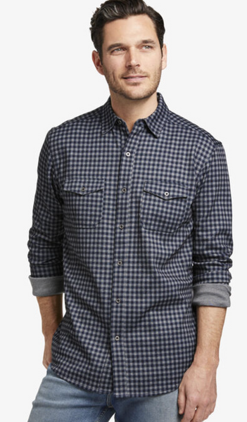 Johnston & Murphy Button Front Knit Shirt