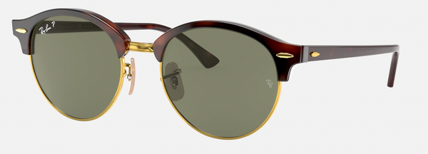 Rayban CLUBROUND CLASSIC Lenses: Polarized Green Classic G-15  +  Frame: Tortoise 4246