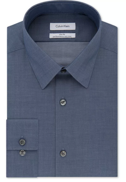 Smokey Blue Slim Fit Dress Shirt