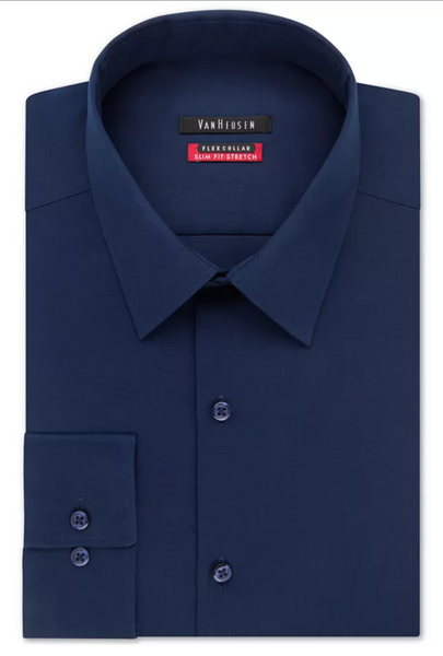 Navy Slim Fit Dress Shirts