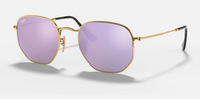 Ray-Ban HEXAGONAL FLAT LENSES Lenses: Lilac Mirror  +  Frame: Gold 3548