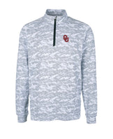 Oklahoma Sooners Cutter & Buck Traverse Camo Print Stretch Quarter Zip Mens Pullover