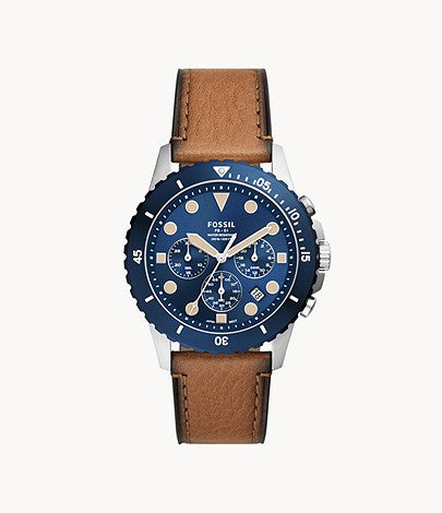 Fossil FB-01 Chronograph Tan Leather Watch