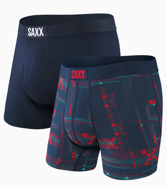 SAXX Navy / Pulled Plaid