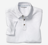 Johnston & Murphy Vintage Slub Polo -White