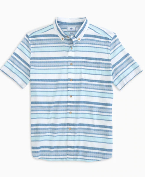 Southern Tide STONEHILL STRIPE SHORT SLEEVE BUTTON DOWN