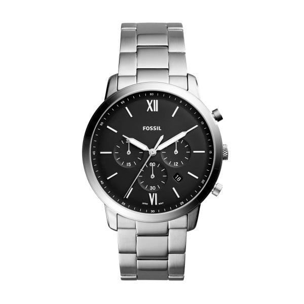 Black Face Stainless Steel Fossil Watch
