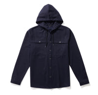 Robert Barakett Banya Hooded Shirt Jacket Navy