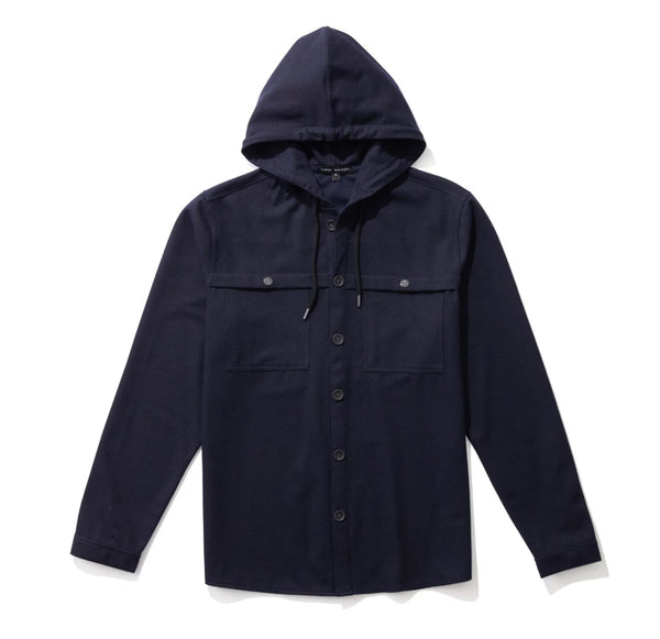 Robert Barakett Banya Hooded Shirt Jacket Navy