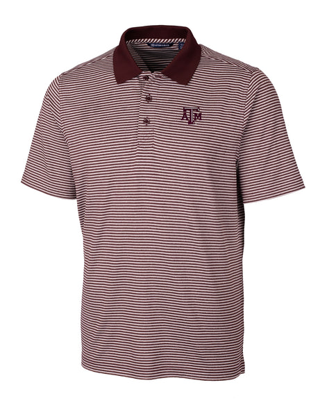 Texas A&M Aggies Cutter & Buck Forge Tonal Stripe Stretch Mens Polo