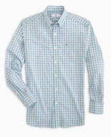 Southern Tide Skipjack Mini Check Button Down Shirt Crystal Blue